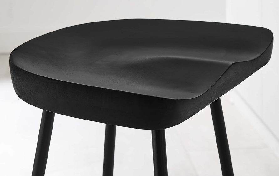 Milo Backless Wood Counter Stools Set of 2 in Black