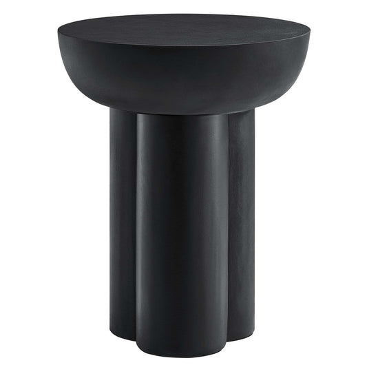 Caspian Round Concrete Side Table by Furniture For America