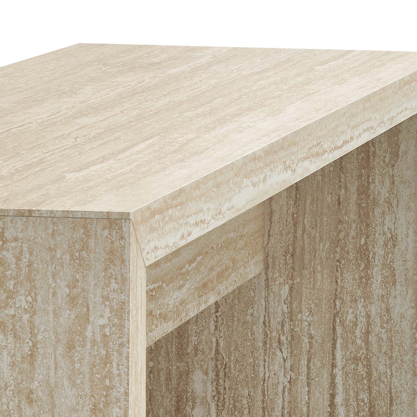 Damask 53.5" Faux Travertine Bench in Travertine