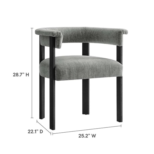 Imogen Fabric Upholstered Barrel Dining Chairs Set of 2 by Furniture For America