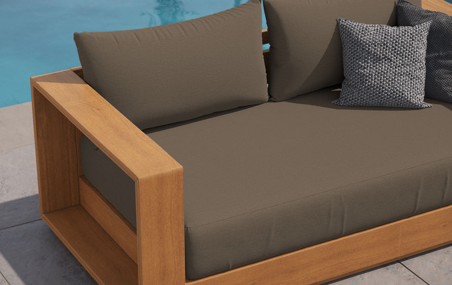 Aspen Acacia Wood Outdoor Patio Acacia Wood Loveseat in Natural Cocoa