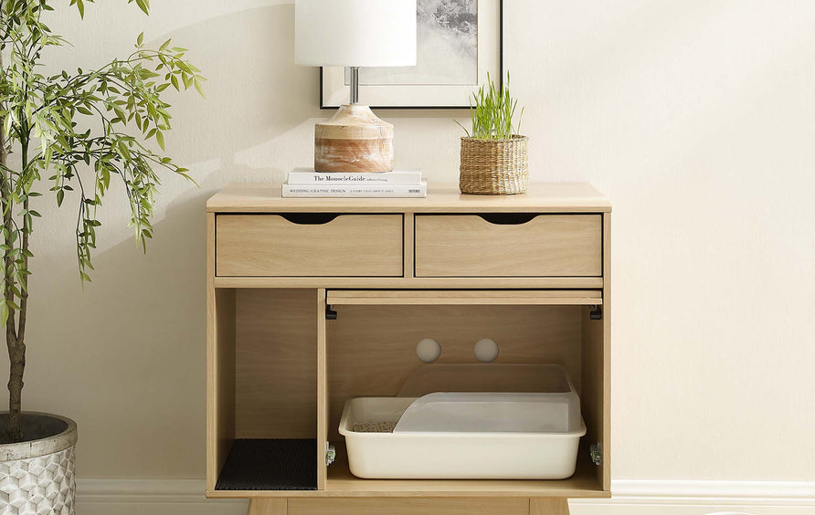 Vera Cat Cabinet in Oak