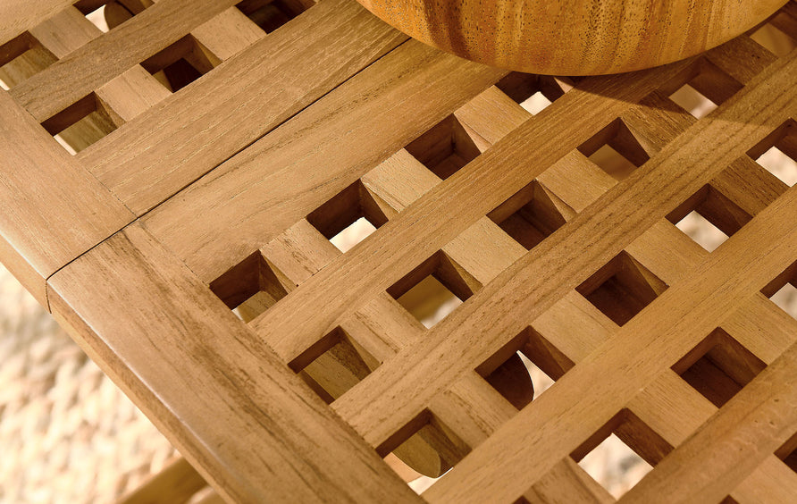 Nova Outdoor Patio Teak Wood Side Table in Natural