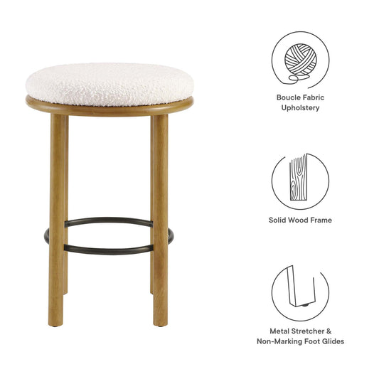 Fable Boucle Fabric Counter Stools Set of 2 by Furniture For America