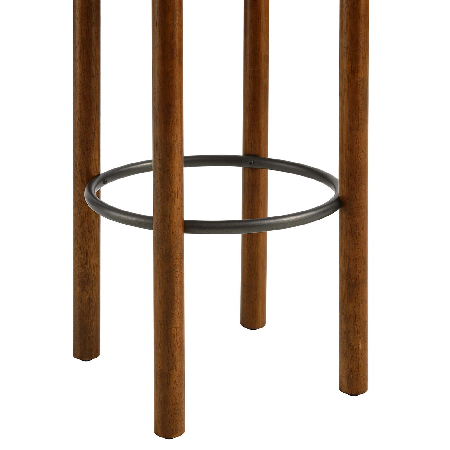 Cassius Boucle Fabric Bar Stools Set of 2 in Walnut Taupe