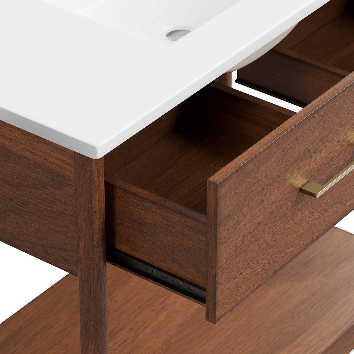 Quill 36" Bathroom Vanity in Walnut White