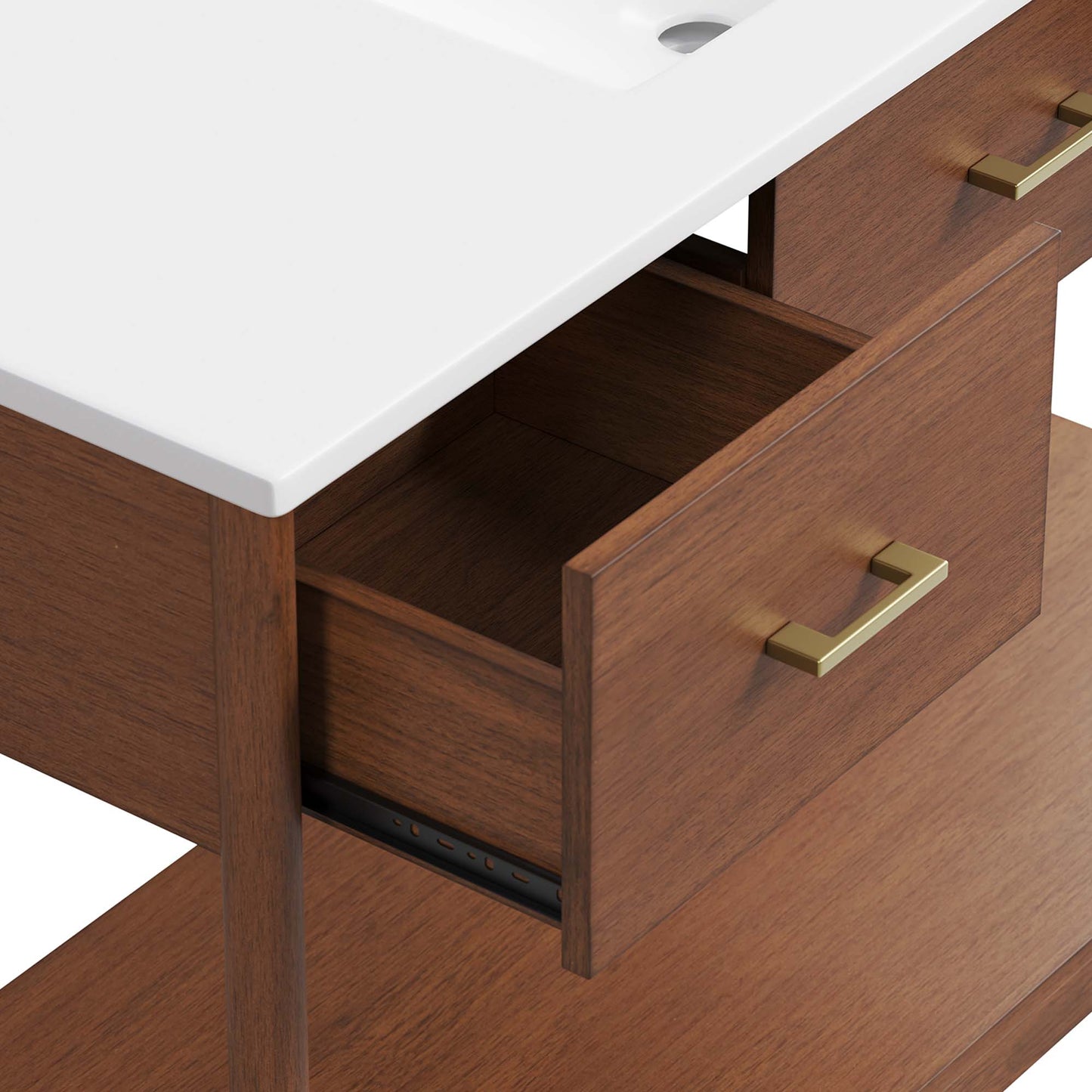 Quill 48" Single Sink Bathroom Vanity in Walnut White
