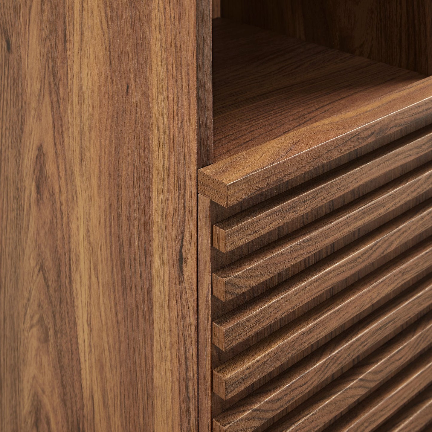 Vera Tall Narrow Bathroom Storage Cabinet in Walnut