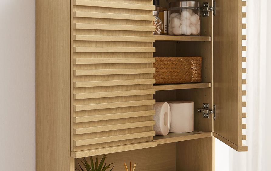 Vera Over the Toilet Bathroom Storage Cabinet in Oak