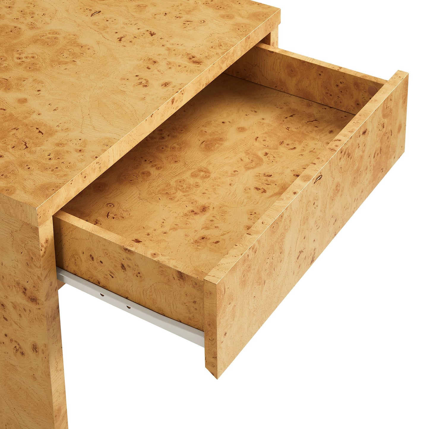 Haven 1-Drawer Burl Wood Nightstand in Natural