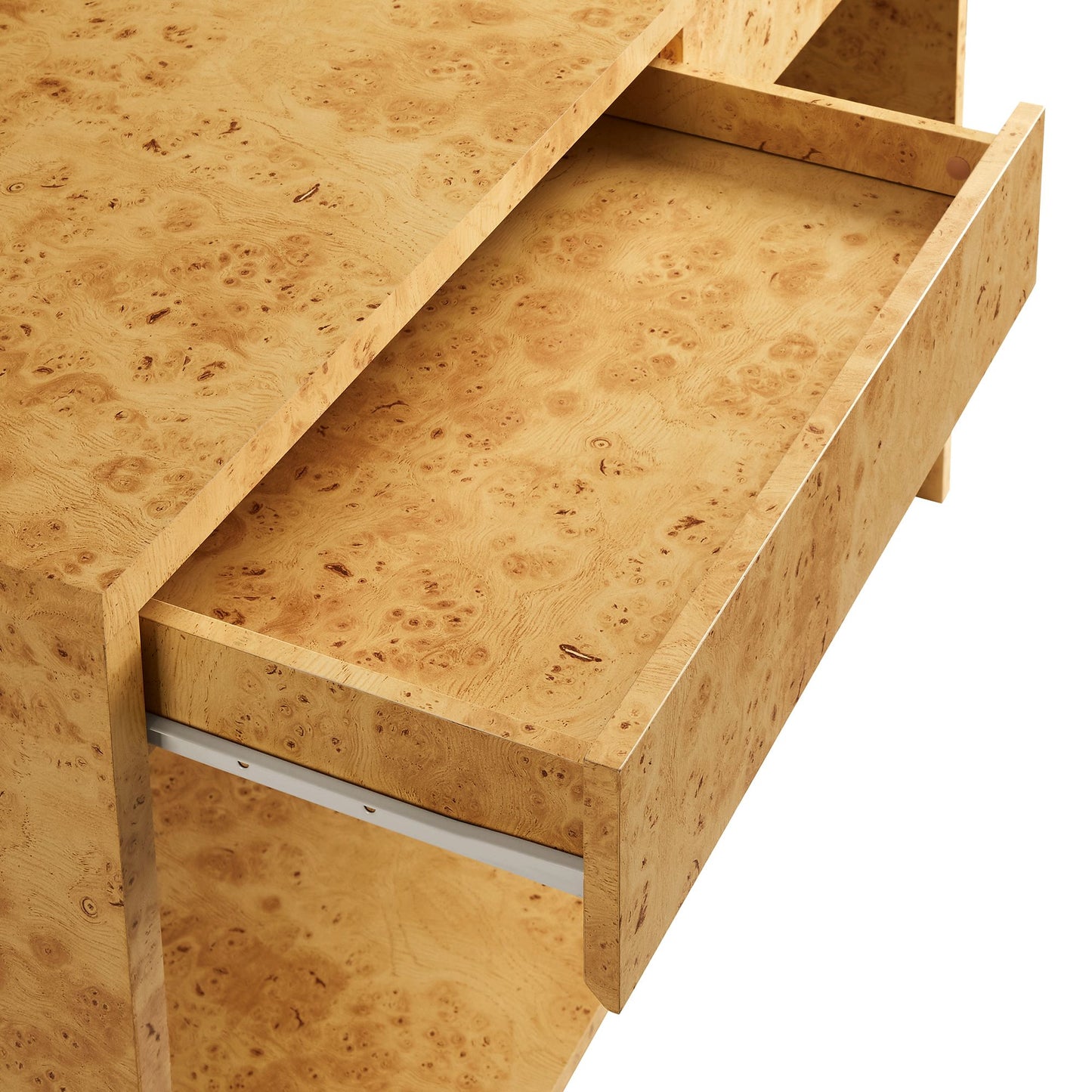 Haven 2-Drawer Burl Wood Console Table in Natural