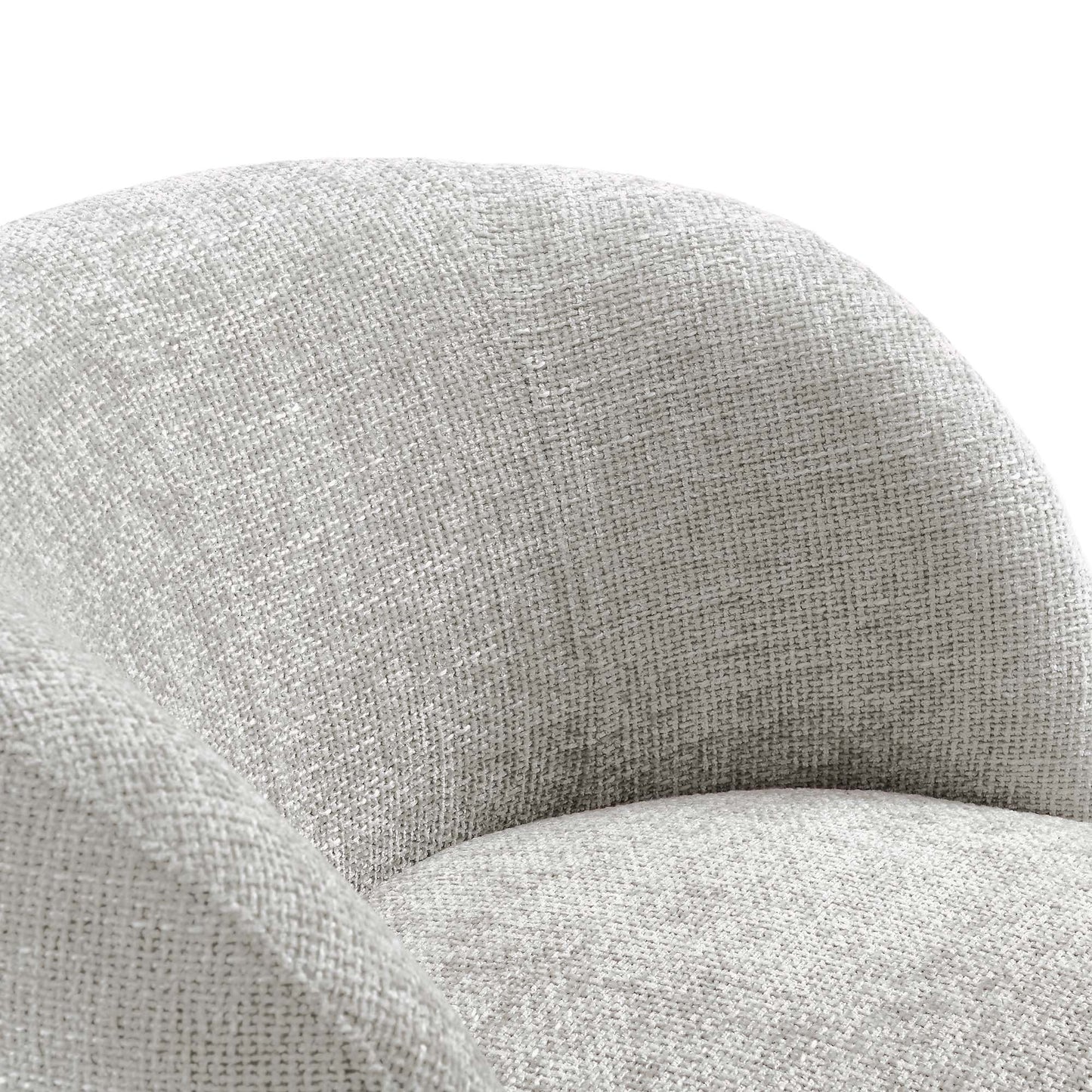 Trosa Chenille Fabric Upholstered Swivel Chair in Dove Gray