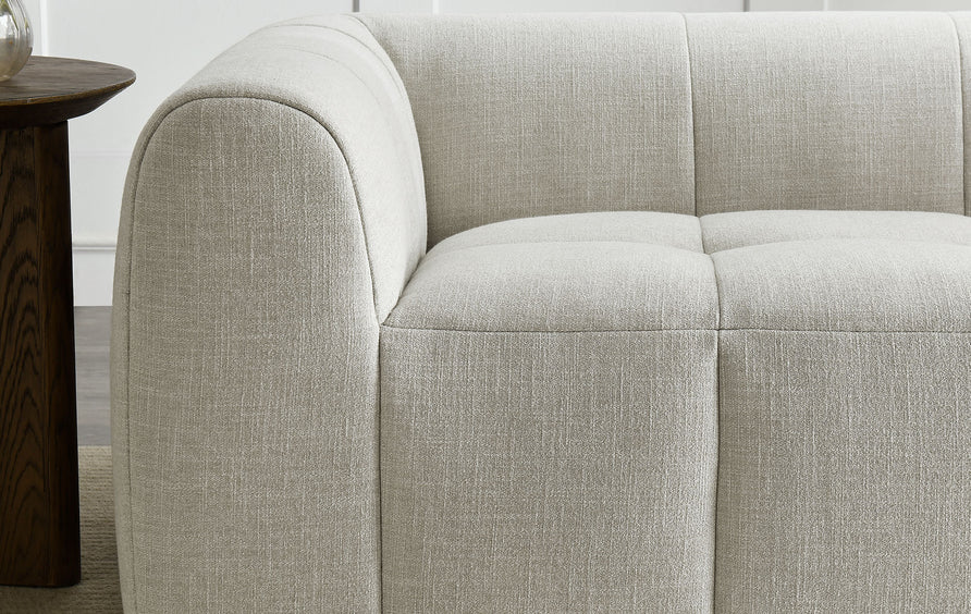 Anvil Upholstered Fabric Loveseat in Linen