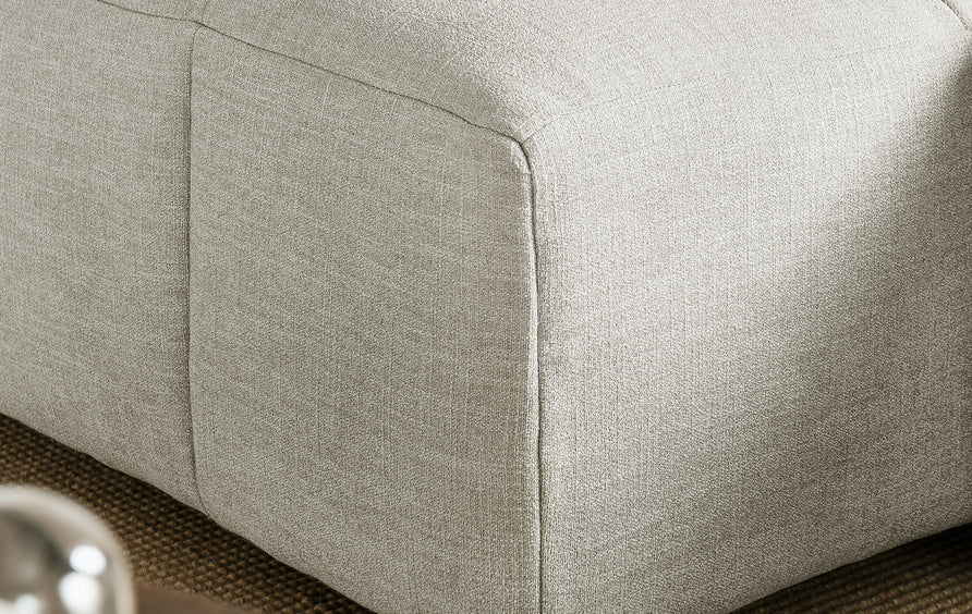 Anvil Left-Facing Upholstered Fabric Modular Sofa with Chaise in Linen