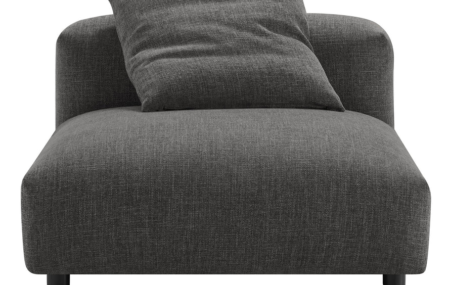 Reed 2-Piece Modular Upholstered Fabric Sofa in Charcoal
