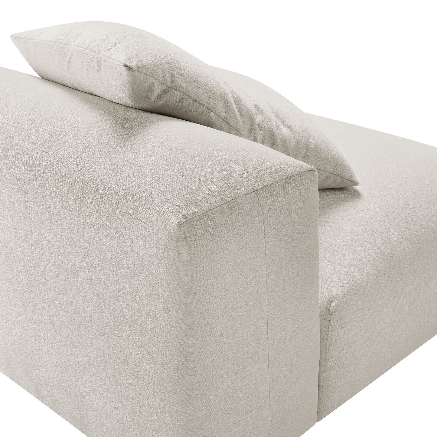 Reed Modular Upholstered Fabric Armless Chair in Salt
