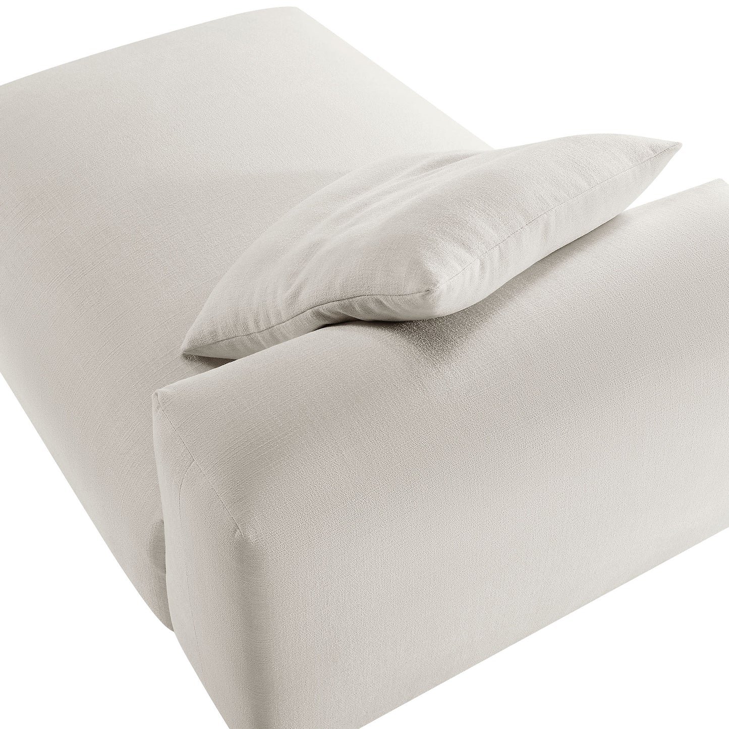 Reed Modular Upholstered Fabric Armless Chaise Lounge in Salt