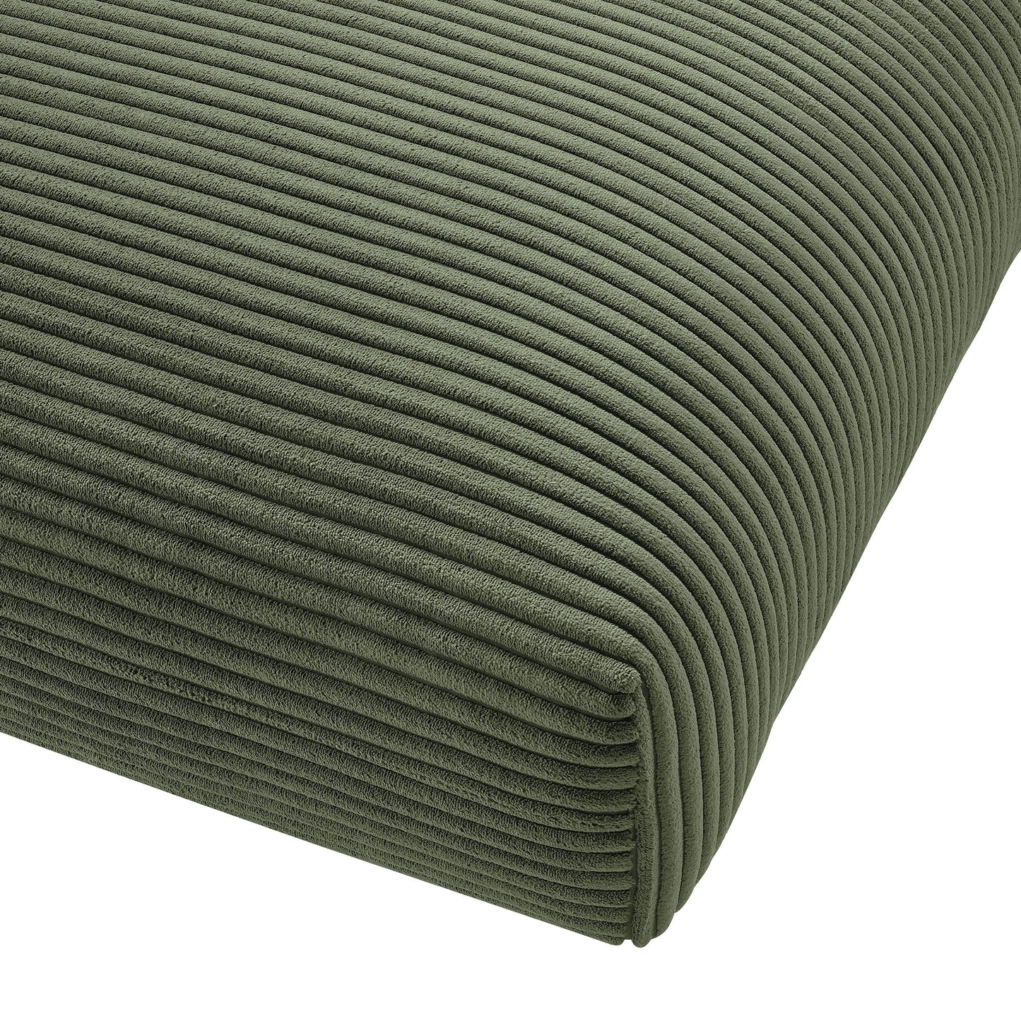 Reed Modular Corduroy Upholstered Ottoman in Fern