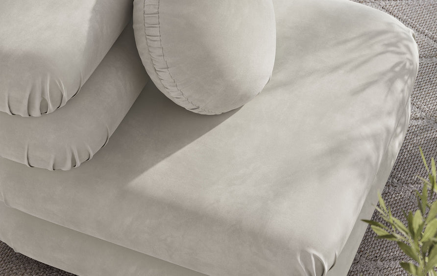 Beckett Modular Performance Velvet Armless Chair in Almond