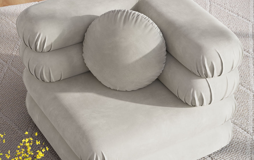 Beckett Modular Performance Velvet Corner Chair in Almond