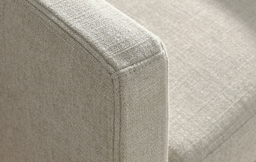 Trim Fabric Slipcovered Swivel Armchair in Linen