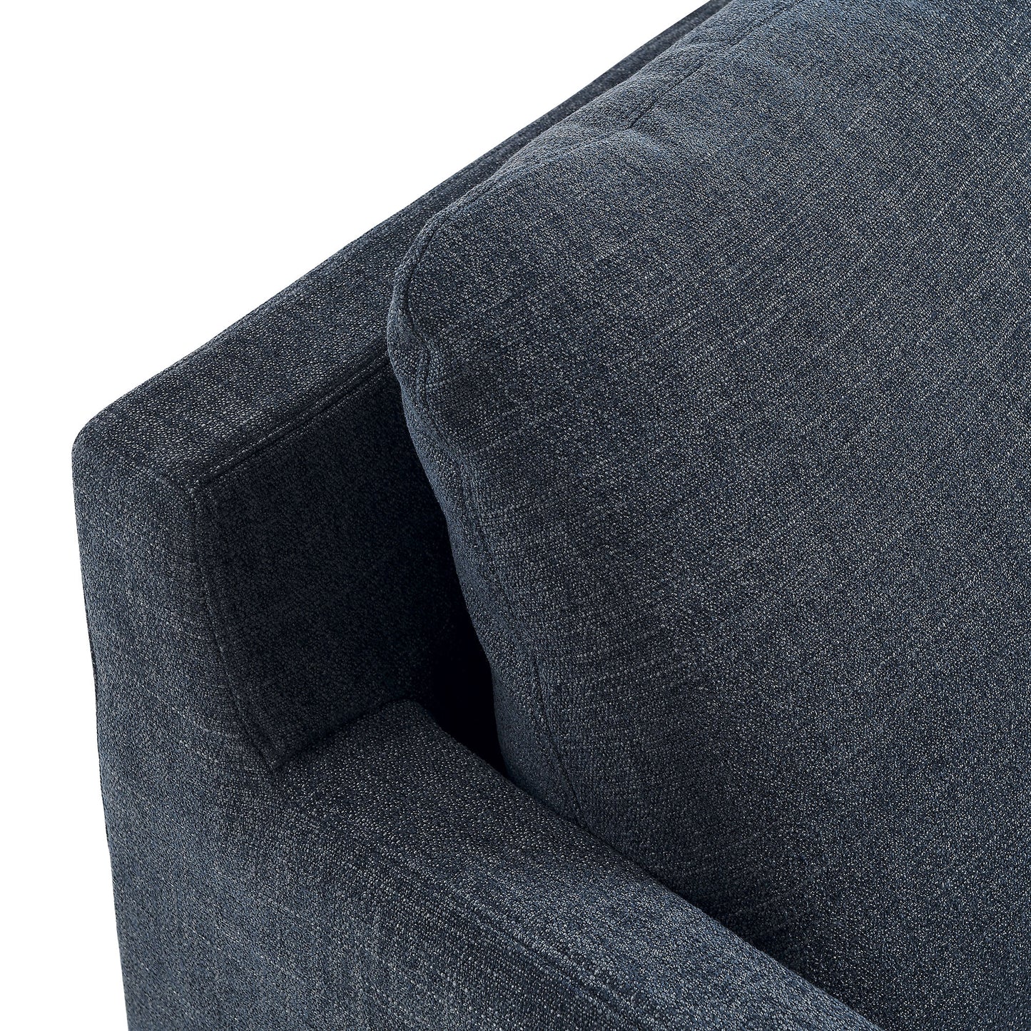 Trim Fabric Slipcovered Swivel Armchair in Slate Blue
