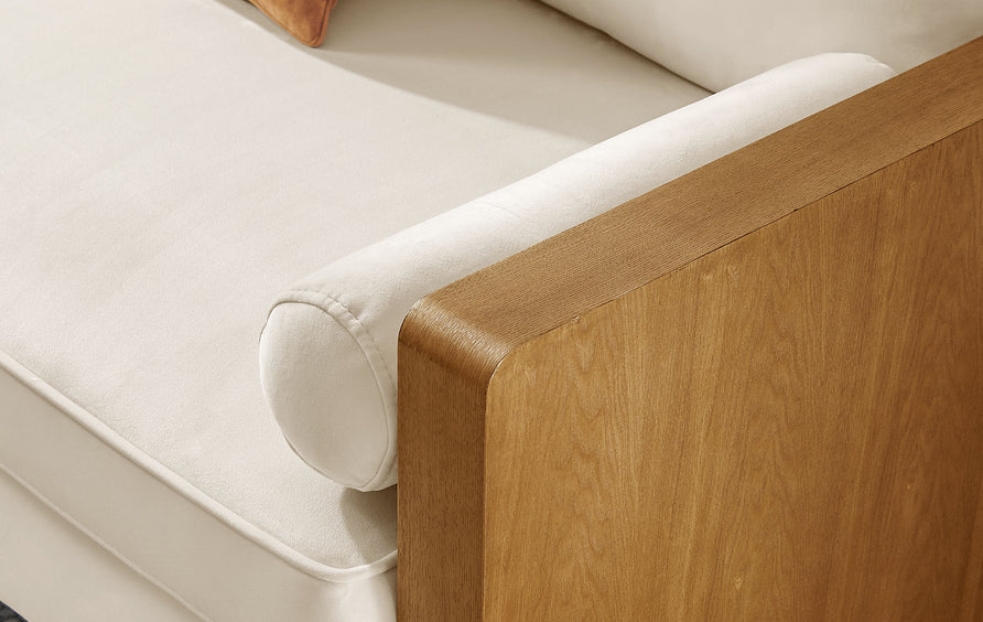 Brook Performance Velvet Loveseat in Walnut Alabaster