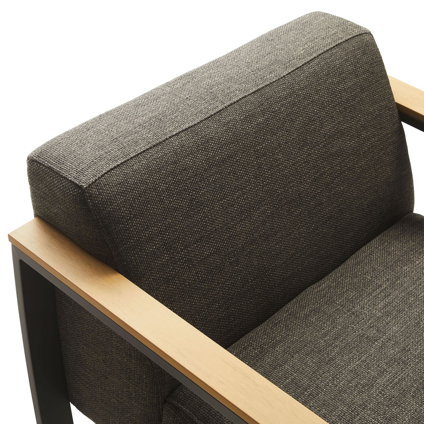 Leenane Outdoor Patio Aluminum and Fabric Armchair in Charcoal Smoke