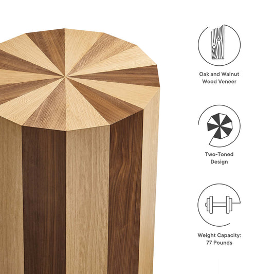 Twirl Two-Toned Wood Veneer Side Table by Furniture For America