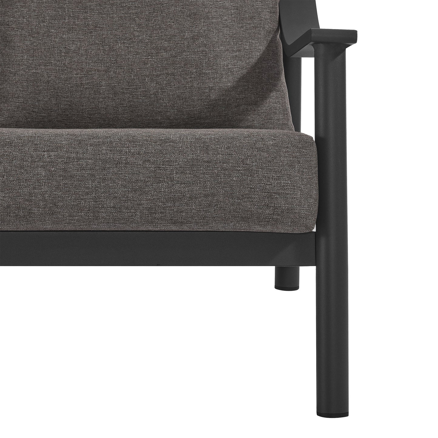 Umber Outdoor Patio Aluminum Sofa in Carbon Graphite