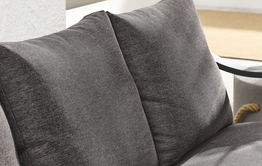 Umber Outdoor Patio Aluminum Sofa in Carbon Graphite
