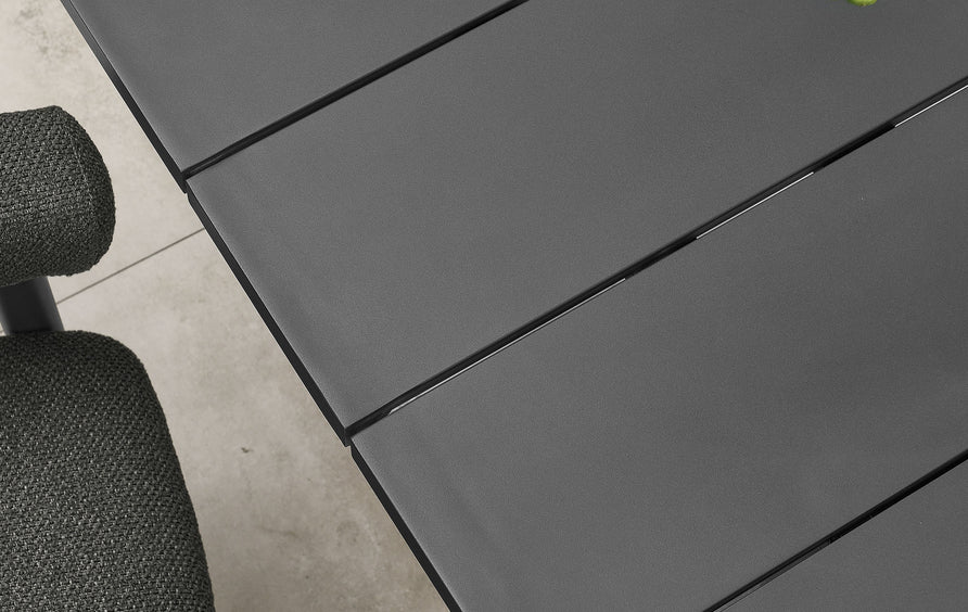 Atelier Outdoor Patio 87" Rectangular Aluminum Dining Table in Graphite