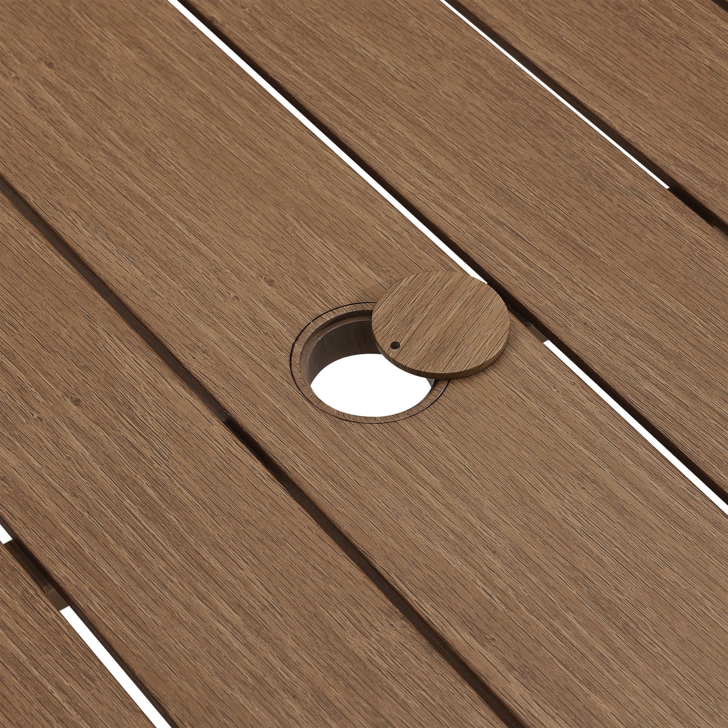 Loft 76" Outdoor Patio Aluminum Dining Table in Walnut