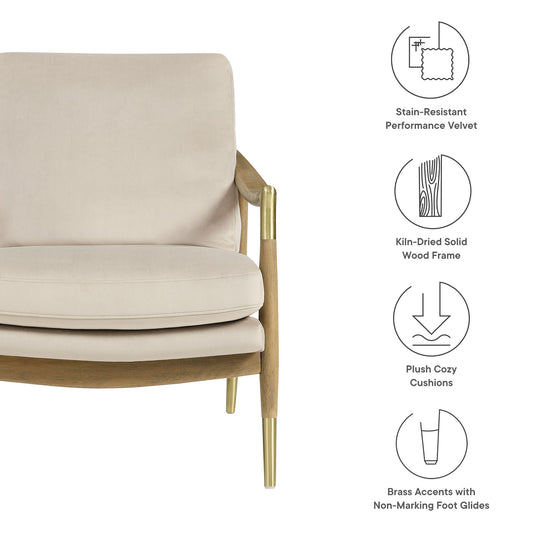 Langford Performance Velvet Accent Armchair by Furniture For America