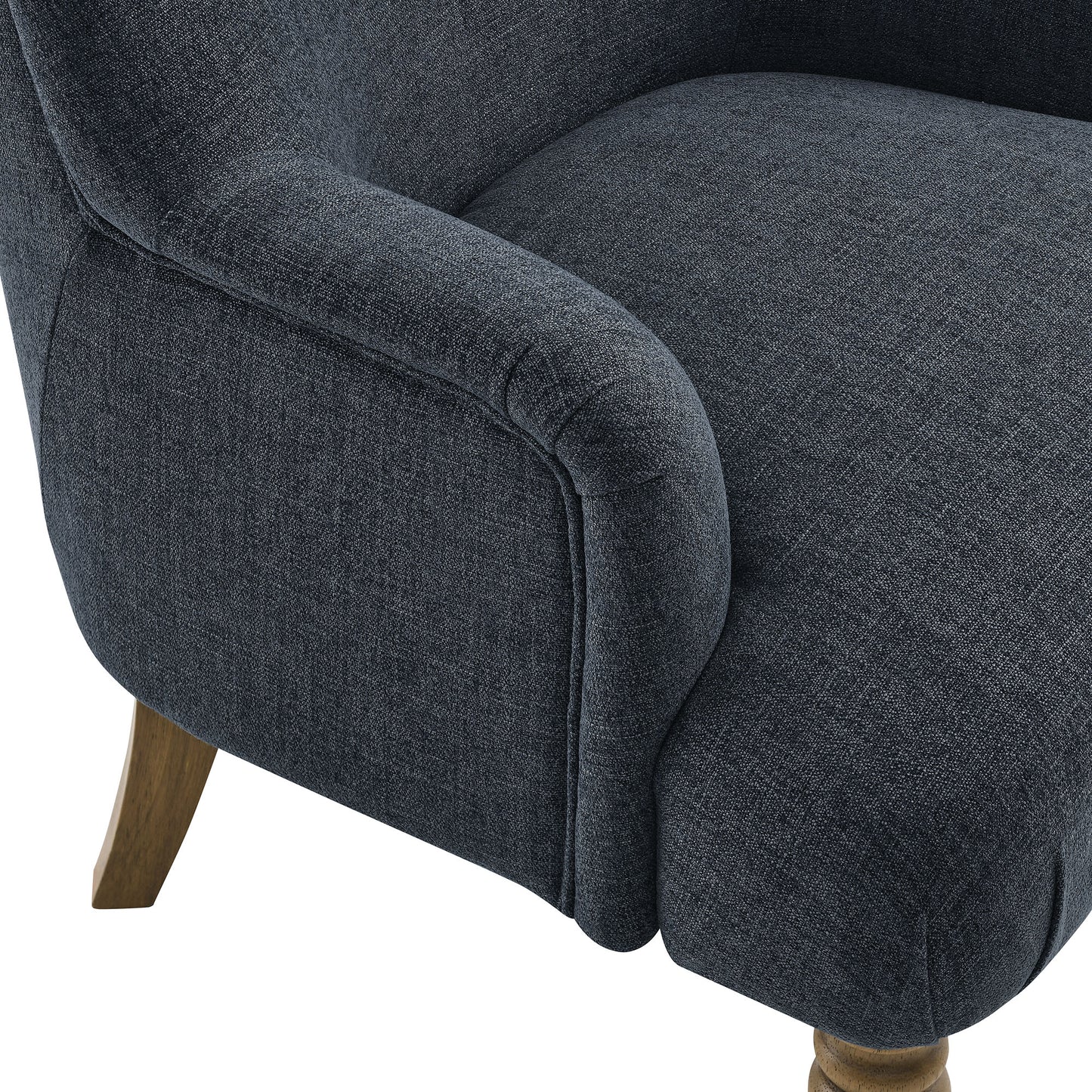 Romilly Fabric Upholstered Accent Armchair in Slate Blue