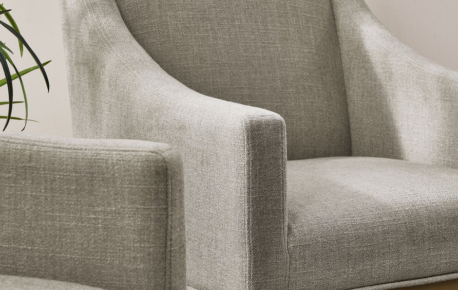 Vivienne Fabric Upholstered Dining Armchair in Linen Natural