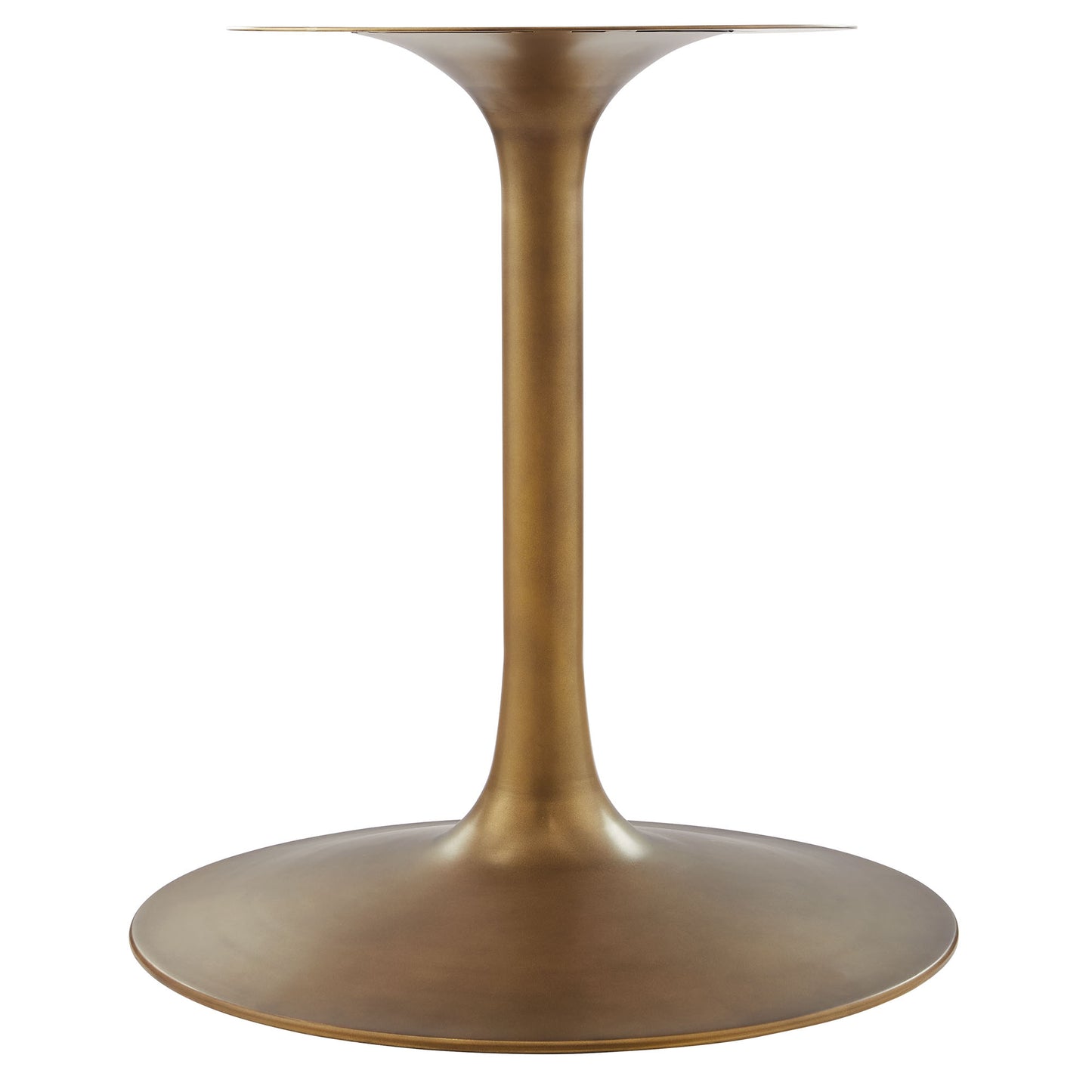 Lumen 48" Round Pedestal Solid Wood Dining Table in Brass Walnut