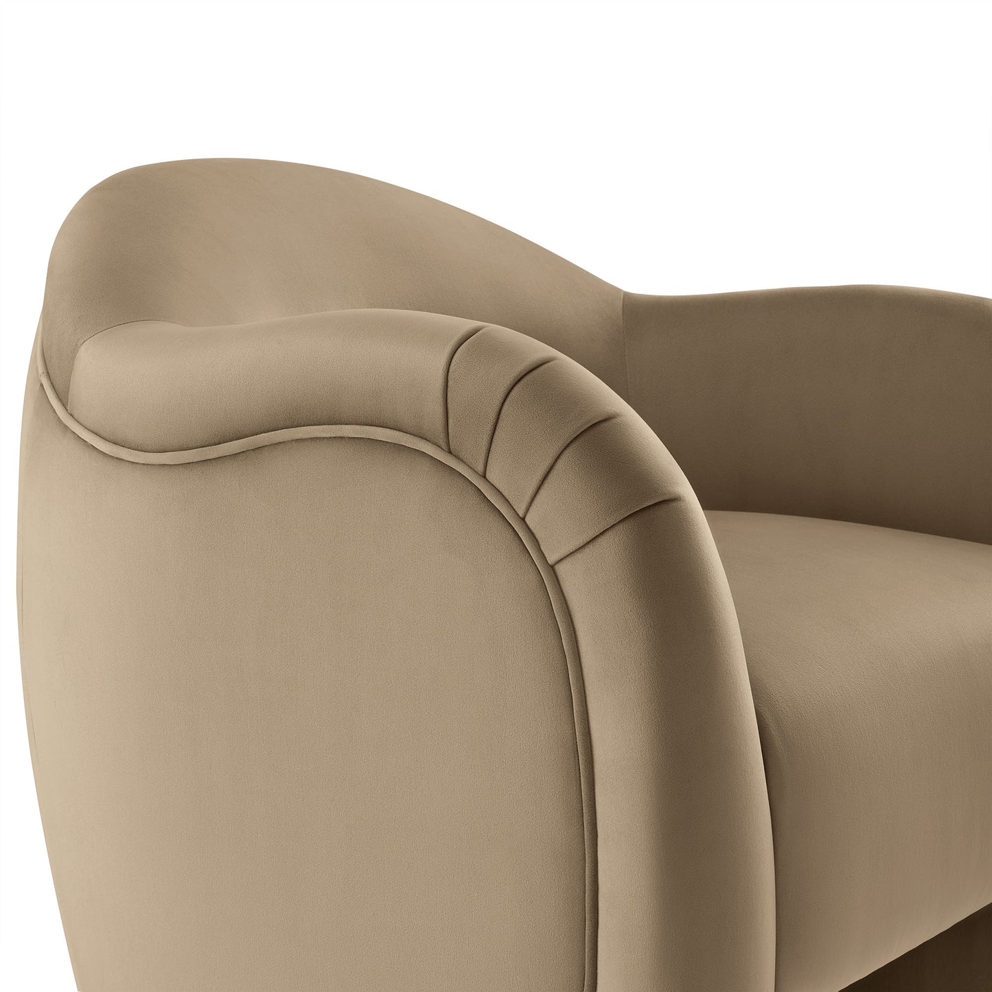 Linus Performance Velvet Accent Chair in Taupe