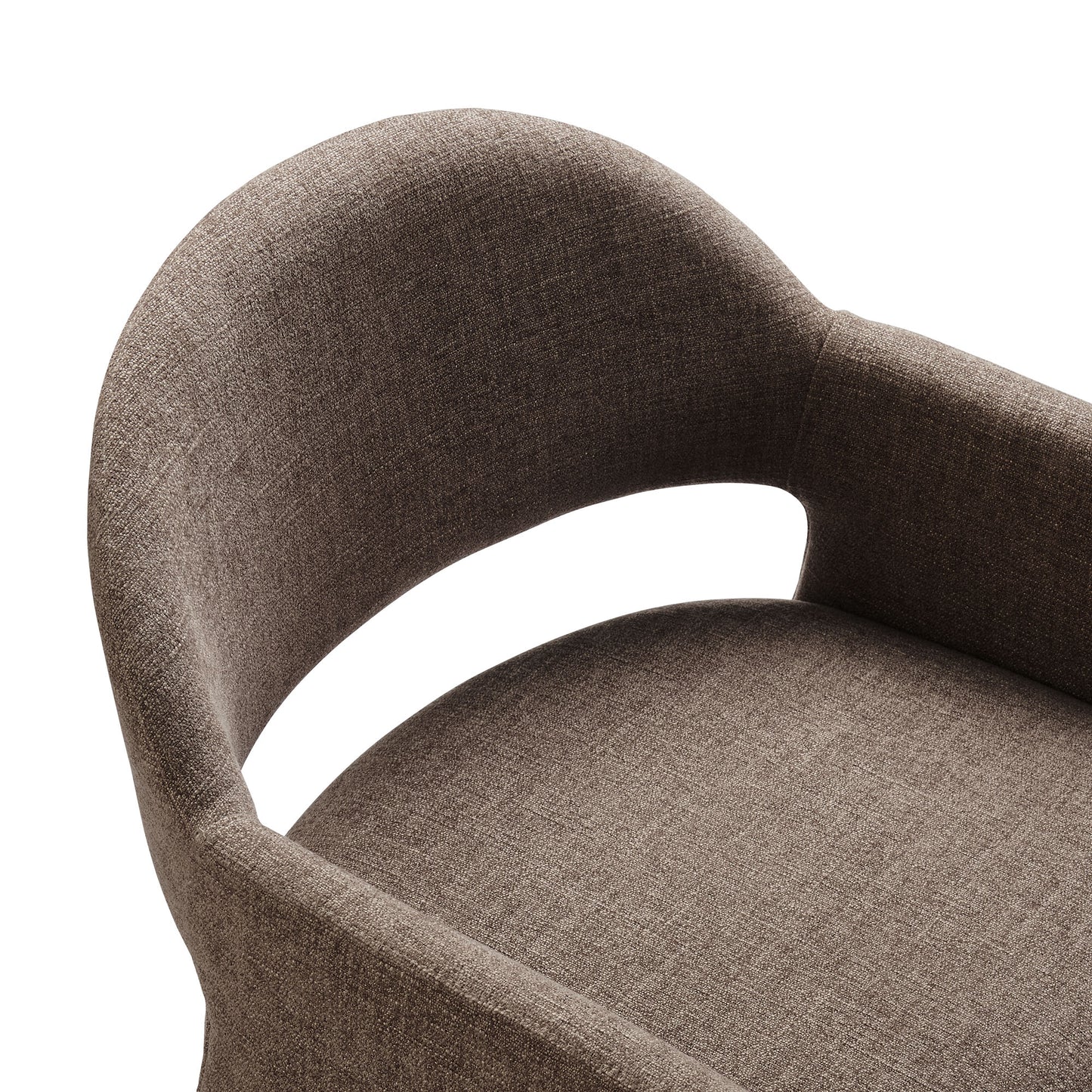 Quartz Upholstered Fabric Dining Armchair in Mocha
