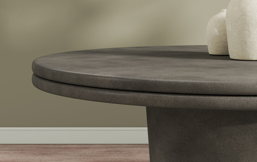 Portico 48" Indoor - Outdoor Patio Concrete Round Dining Table in Gray