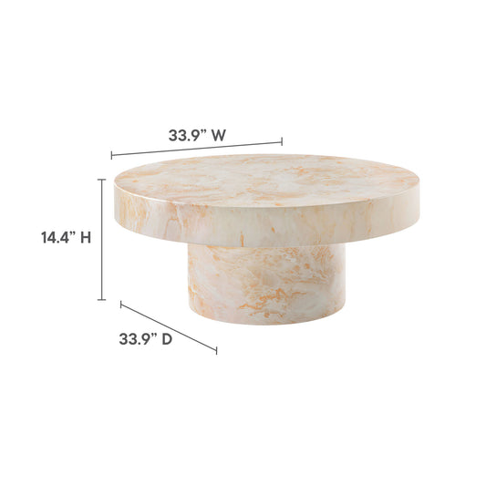 Alora Indoor - Outdoor Patio Concrete Round Coffee Table by Furniture For America