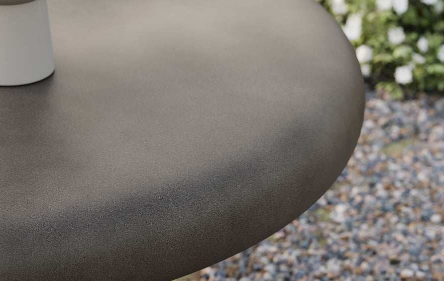 Jolie Indoor - Outdoor Patio Concrete Round Coffee Table in Gray