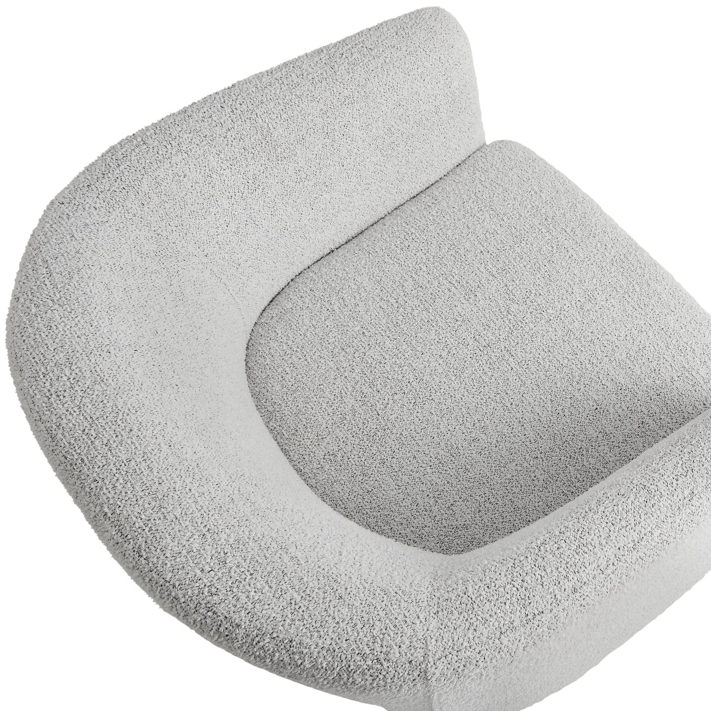 Medinaceli Boucle Fabric Barrel Accent Chair in Newsprint