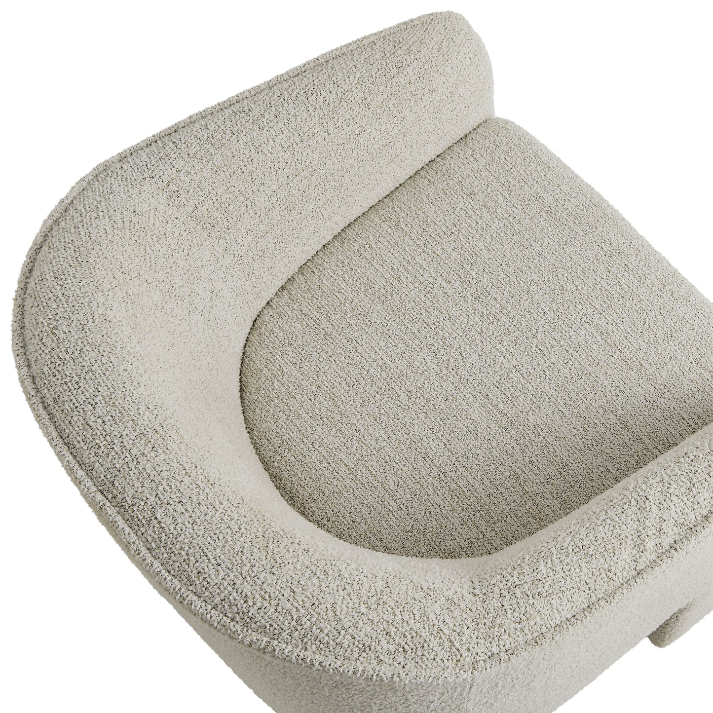 Knox Boucle Fabric Upholstered Accent Armchair in Parchment