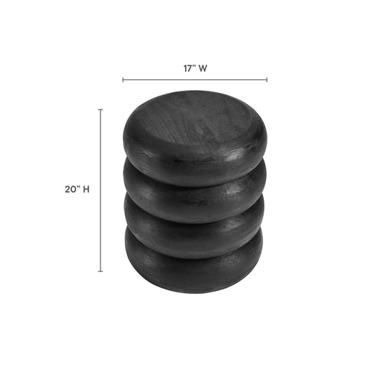 Ellery Round Stacked Wood Side Table by Furniture For America