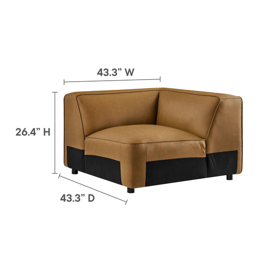 Auren 5-Piece Upholstered Vegan Leather Modular L-Shaped Sofa by Furniture for America