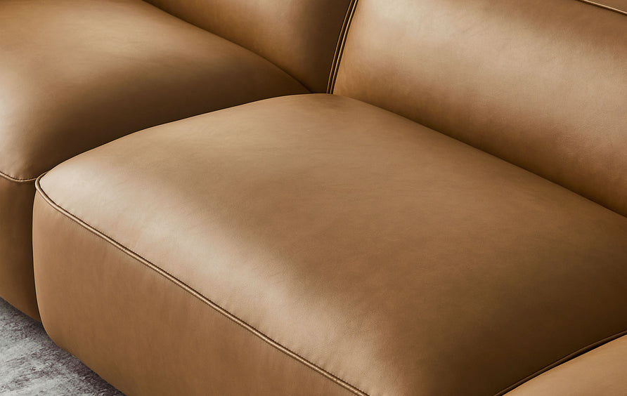 Dune 3-Piece Upholstered Vegan Leather Modular Sofa in Camel