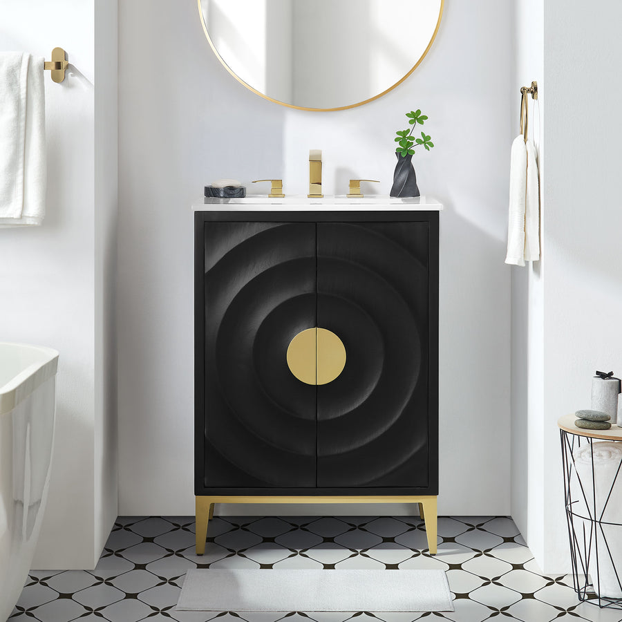 Cane 24" Bathroom Vanity Cabinet (Sink Basin Not Included) in Black