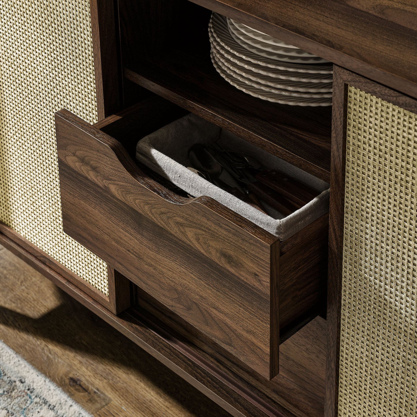 Hesper 63" Curved Sideboard in Walnut