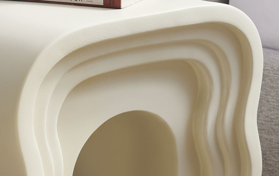 Castile Squiggle Side Table in Ivory